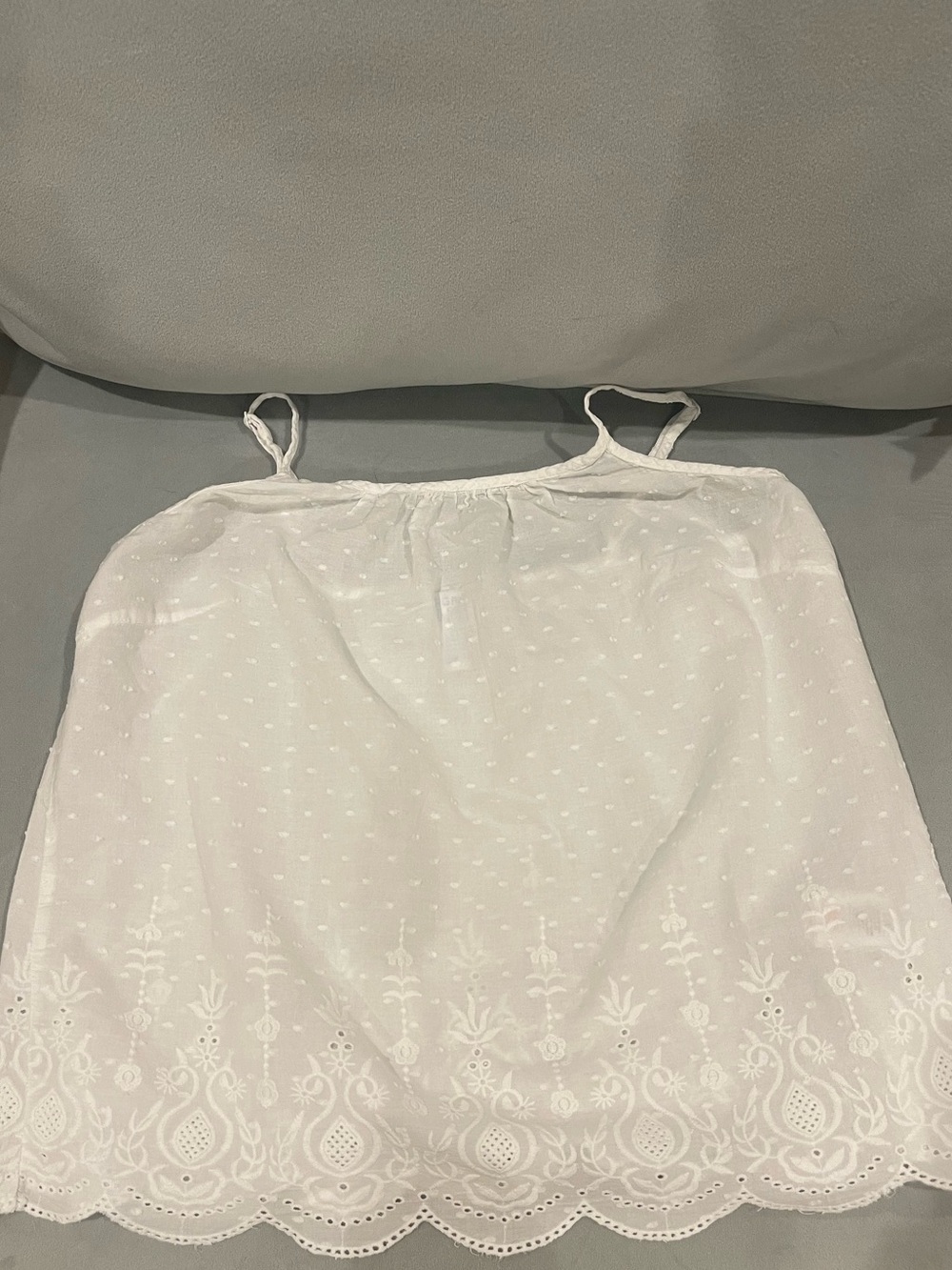 Sigrid Olsen White Embroidered Cotton Camisole Slip